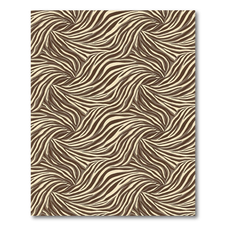 Brown Swirling Stripe Area Rug