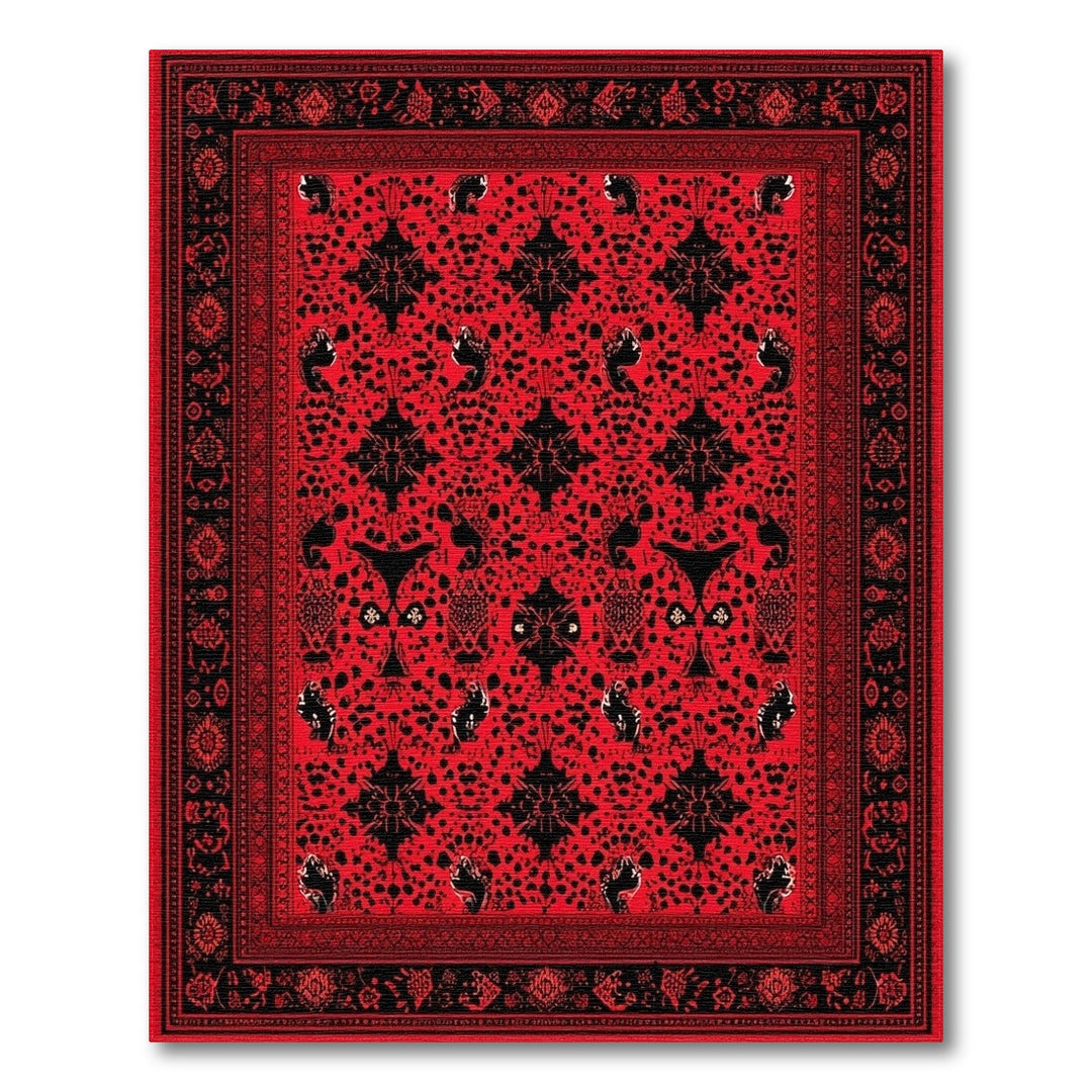 Red Traditional Persian Bold Red Persian Medallion Area Rug