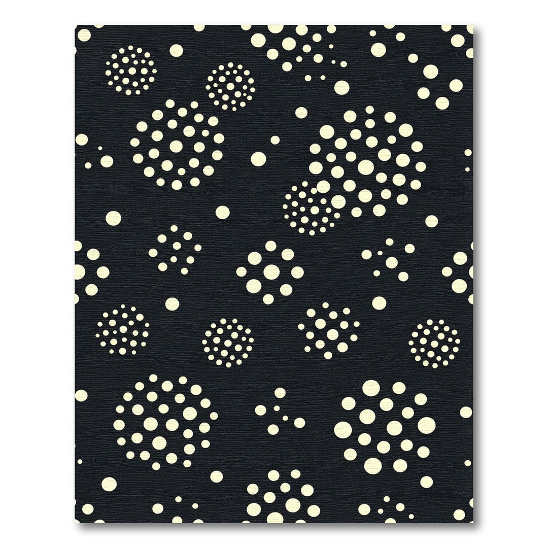 Cream Dot Clusters on Black Rug