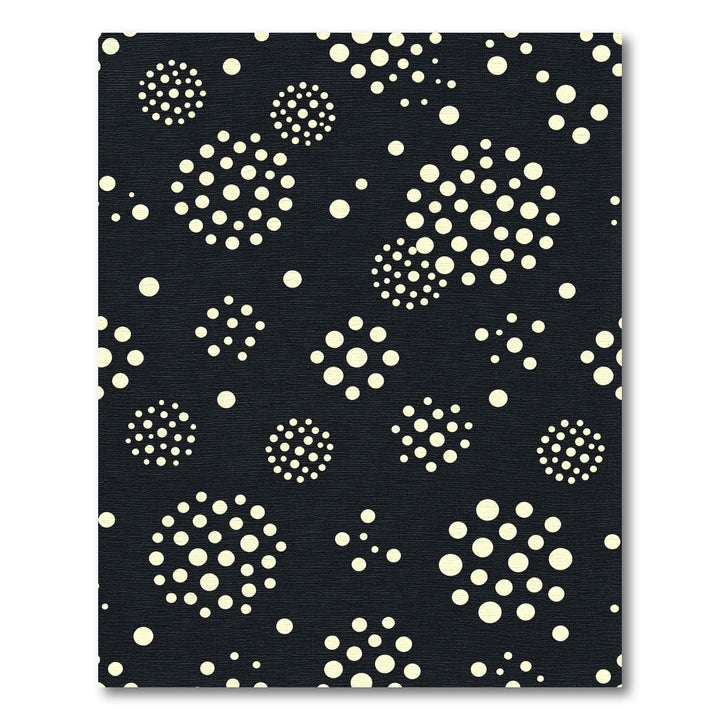 Cream Dot Clusters on Black Rug