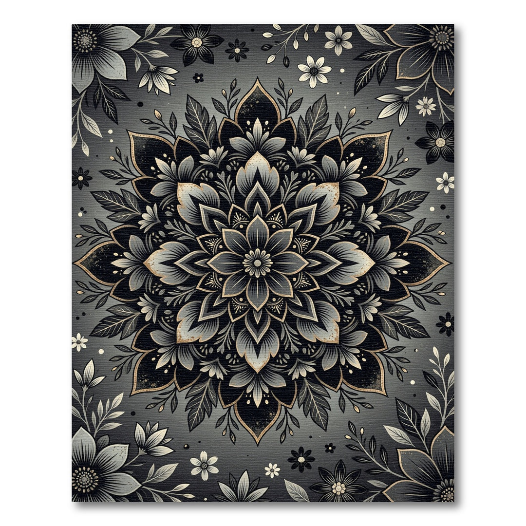 Gothic Floral Mandala Luxury Rug
