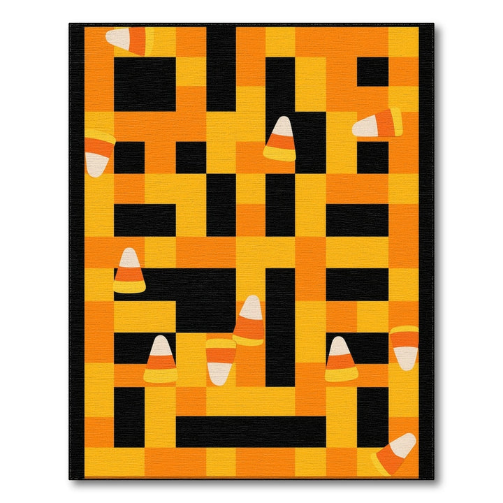 Candy Corn Orange Checkered Area Rug