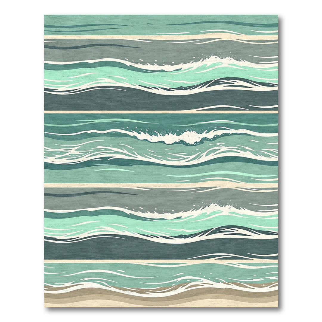 Serene Teal Horizontal Wave Rug