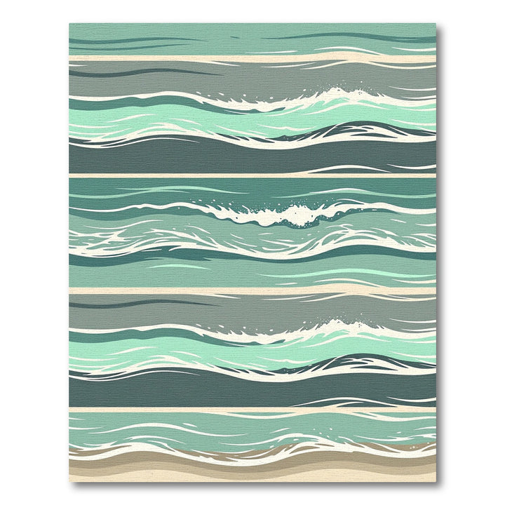 Serene Teal Horizontal Wave Rug