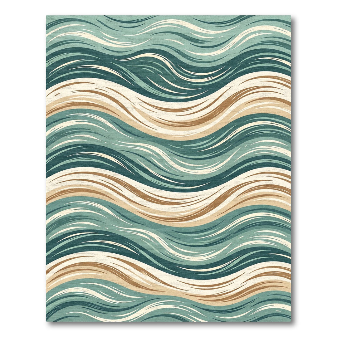 Earthy Teal Abstract Swirl Rug