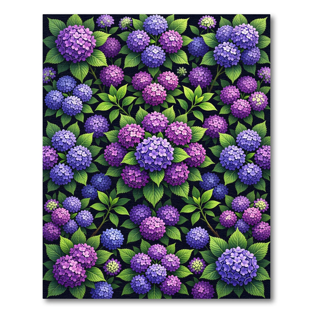 Vibrant Purple Hydrangea Floral Rug