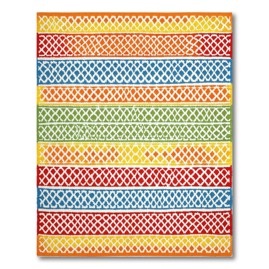 Vibrant Multi-Color Lattice Area Rug
