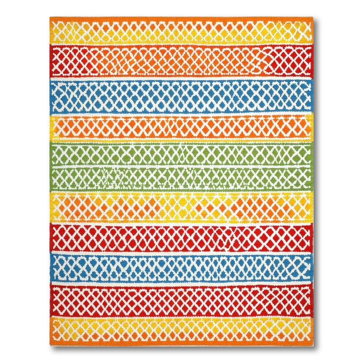 Vibrant Multi-Color Lattice Area Rug