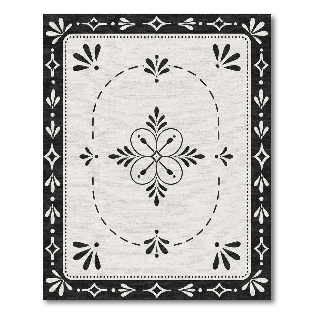 Black White Floral Vintage Black and White Area Rug