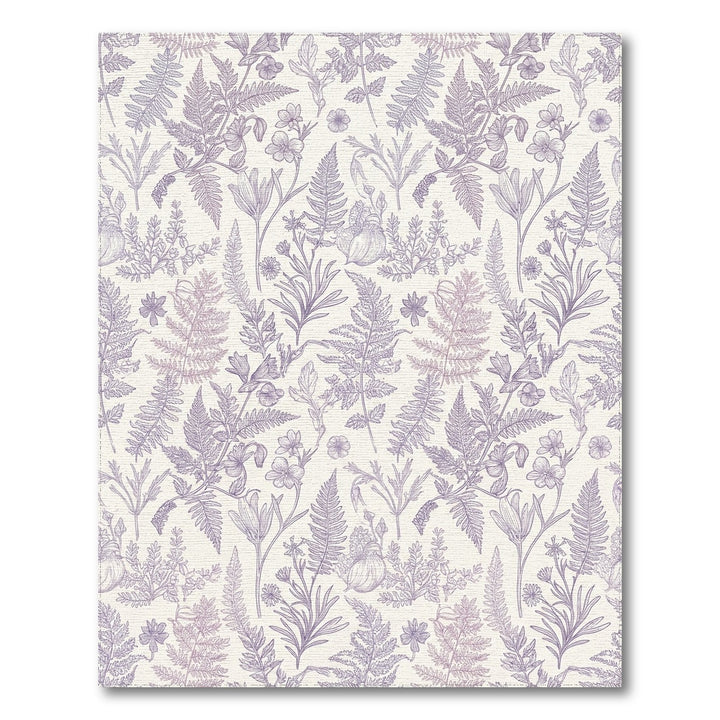 Lavender Botanical Fern Garden Rug