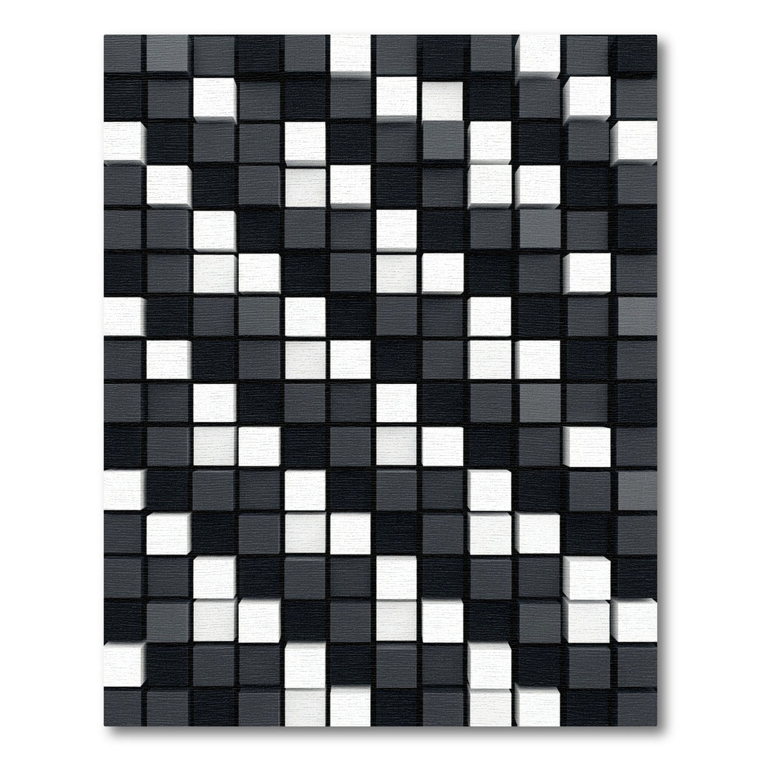 Modern Black White Cubes Arrangement Rug