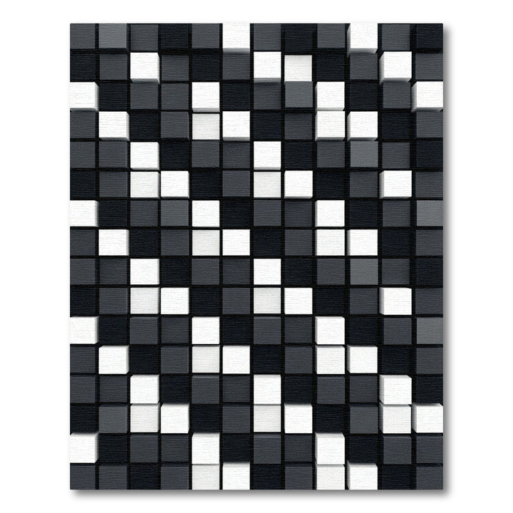 Modern Black White Cubes Arrangement Rug
