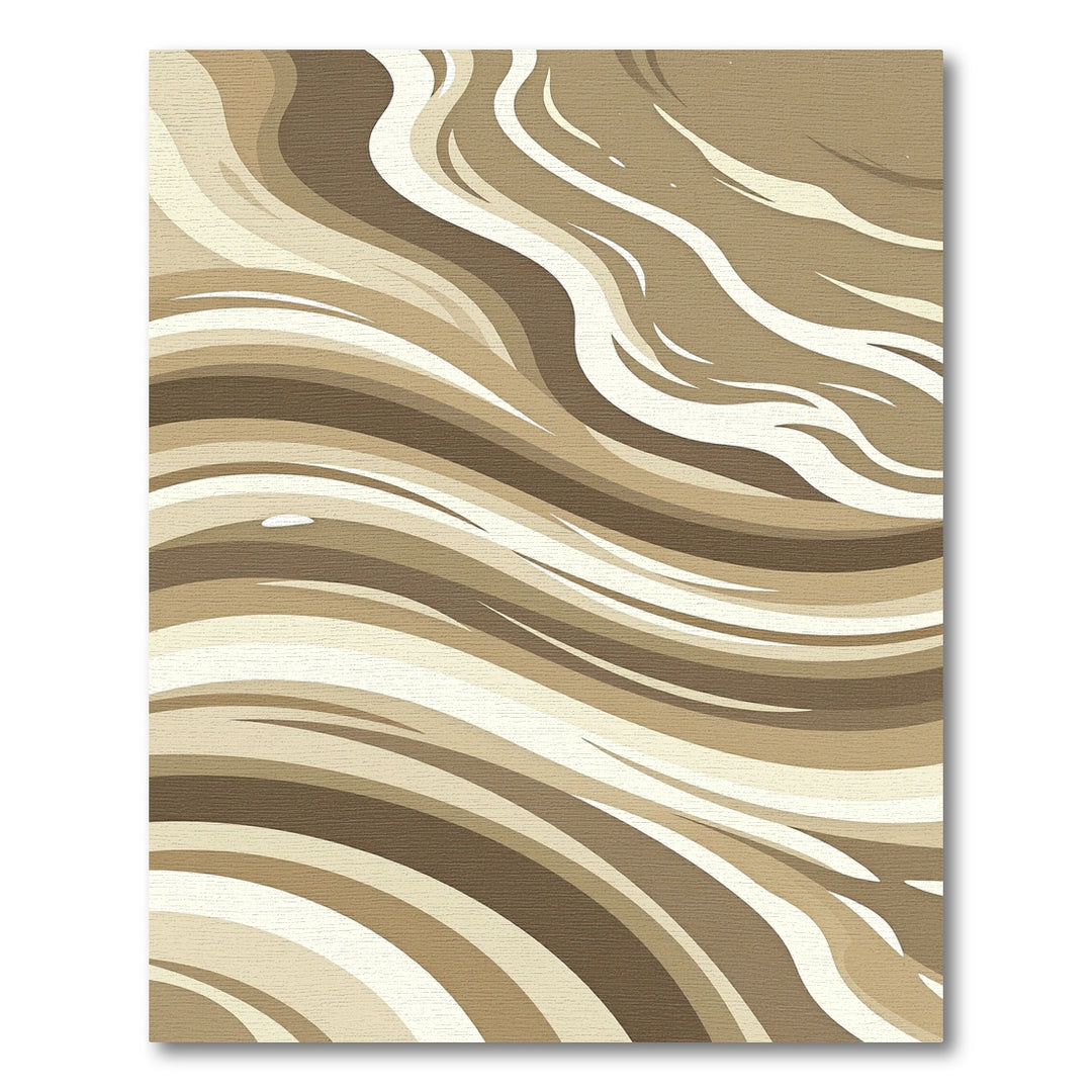 Brown Beige Swirling Abstract Lines Rug