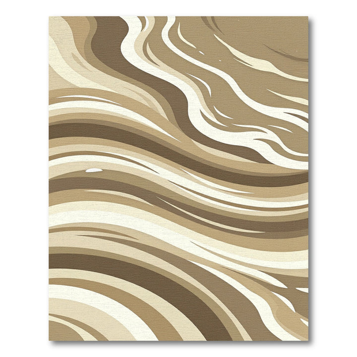 Brown Beige Swirling Abstract Lines Rug