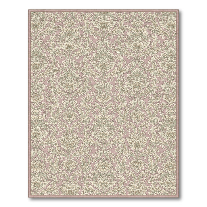 Soft Pink Vintage Floral Area Rug