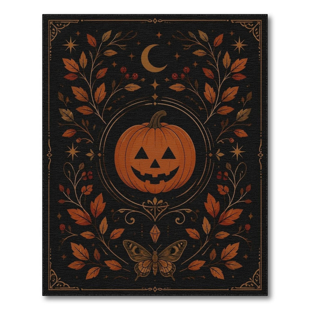 Orange Pumpkin Moth Area Rug