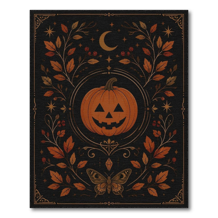 Orange Pumpkin Moth Area Rug