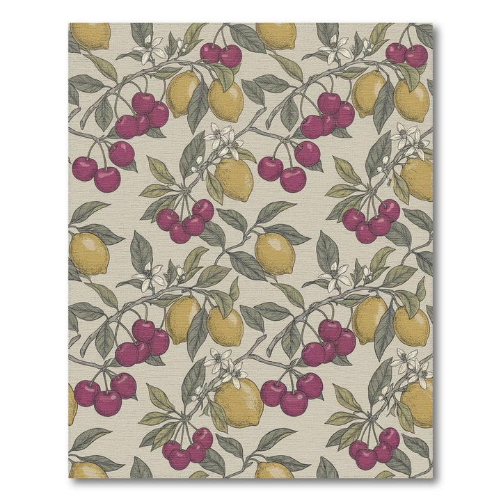 Vintage Cherry Lemon Branch Botanical Rug