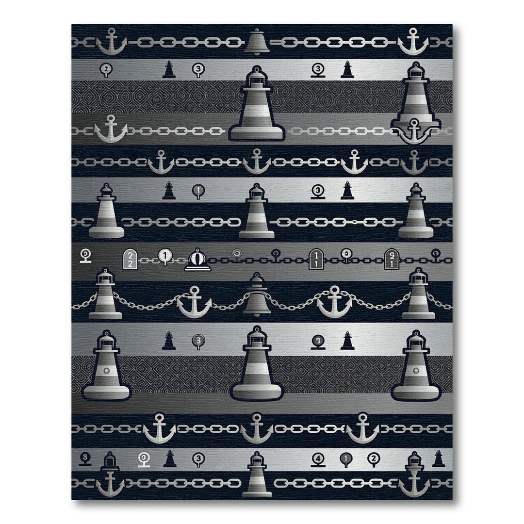 Nautical Lighthouse Anchor Chain Rug