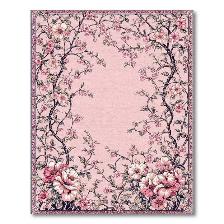 Pink Blossom Floral Vintage Area Rug