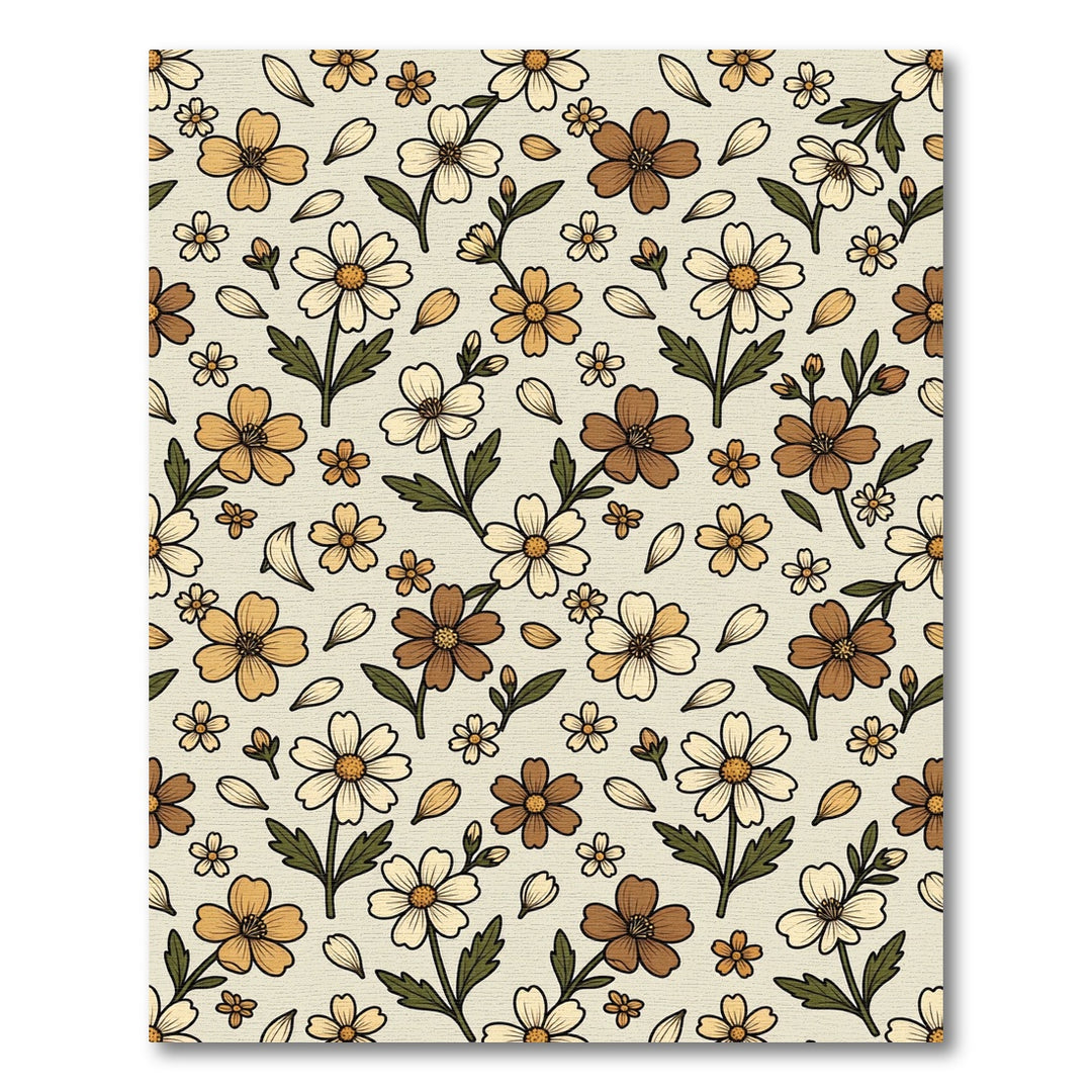 Retro Floral Meadow Charm Rug