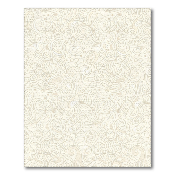 Ivory Floral Swirl Abstract Rug