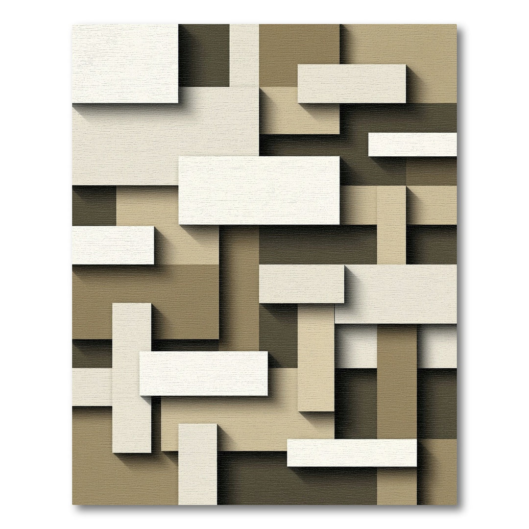 Geometric Brown and Cream Textured Layout Rug