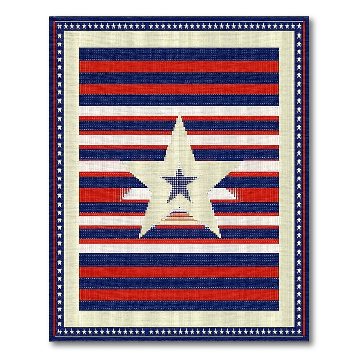 Patriotic Star Stripe Area Rug