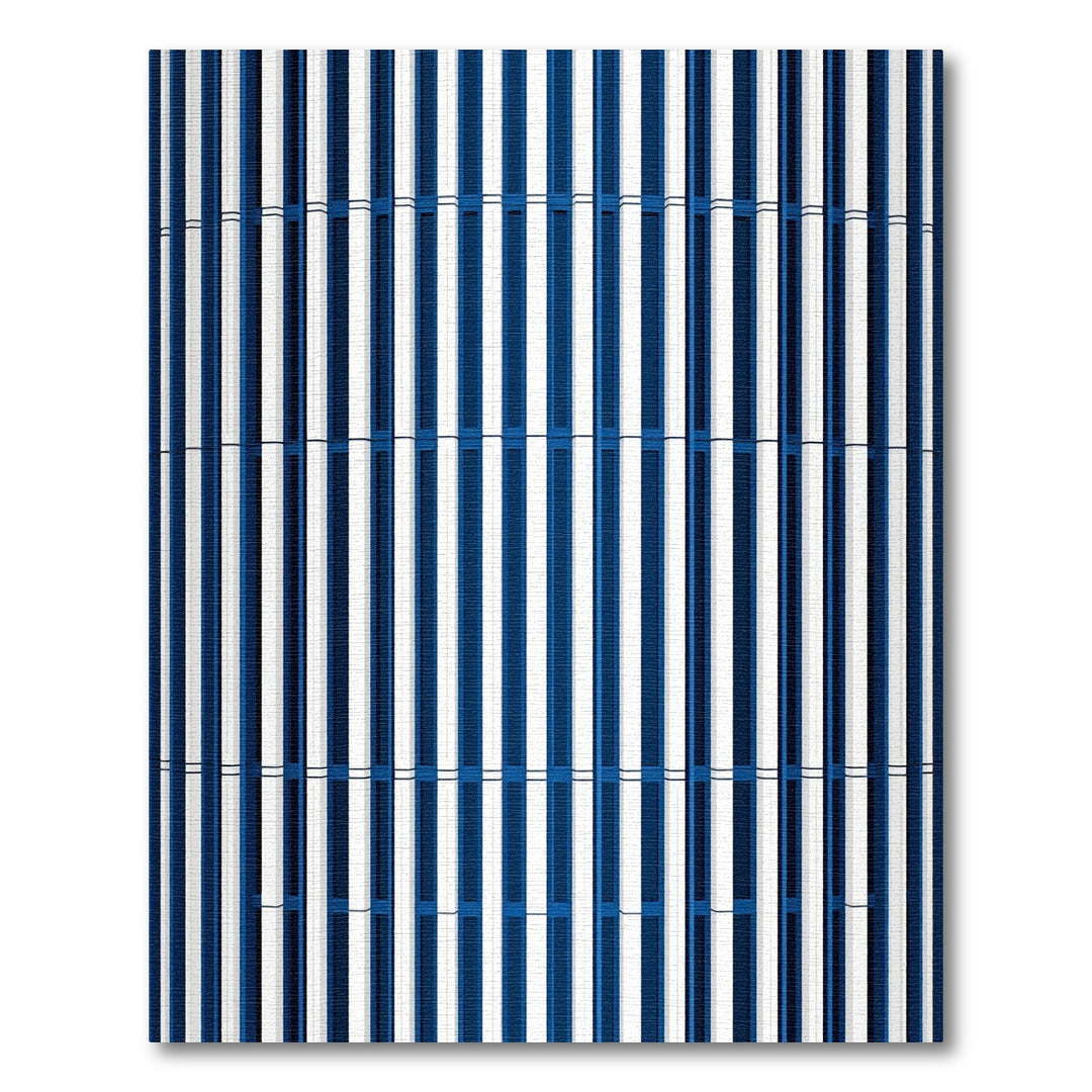 Bold Navy Stripes Modern Composition Rug