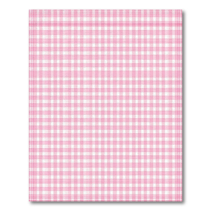 Washable Pink Gingham Checkered Washable Area Rug