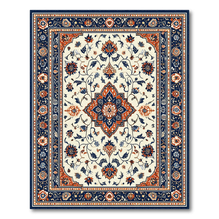 Traditional Persian Medallion Navy Persian Floral Medallion Area Rug