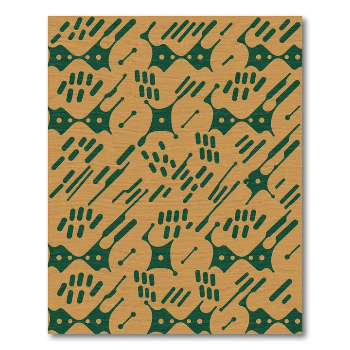 Abstract Green and Tan Area Rug