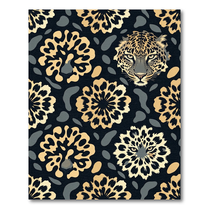Leopard Flower Gold Dark Rug