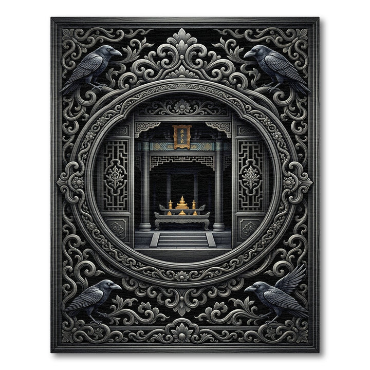 Ornate Raven Mandala Rug