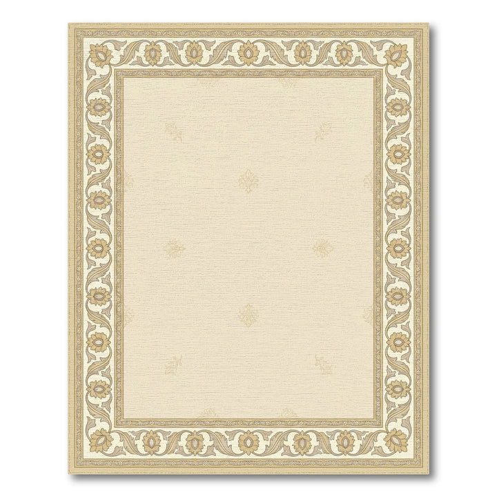 Antique Cream Floral Border Rug