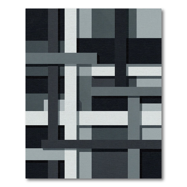 Monochromatic Geometric Interlocking Bars Rug