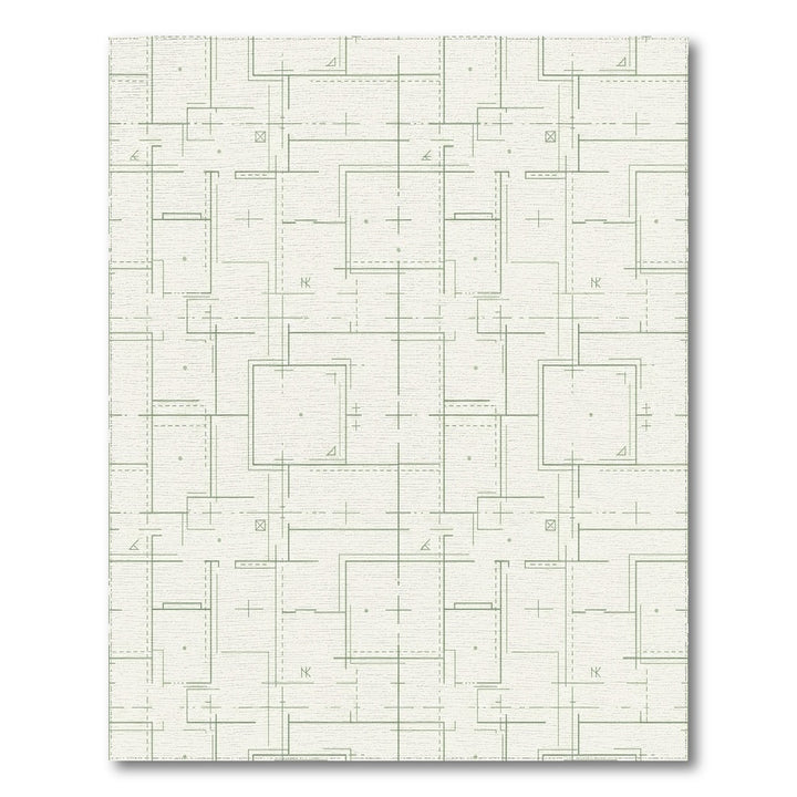 Architectural Blueprint Grid Square Rug