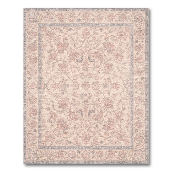 Beige Floral Vintage Area Rug