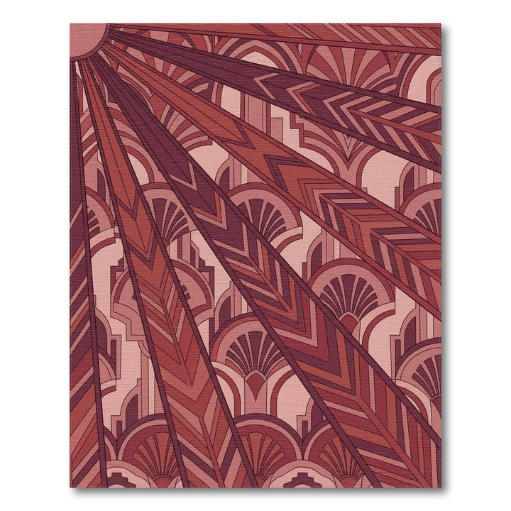 Art Deco Sunburst Feathered Arches Rug