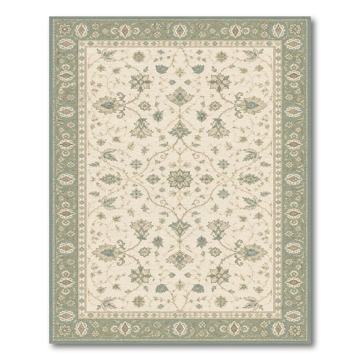 Teal Floral Vintage Area Rug