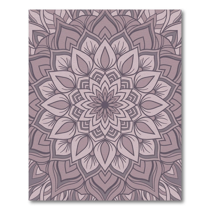 Mauve Layered Floral Medallion Art Rug