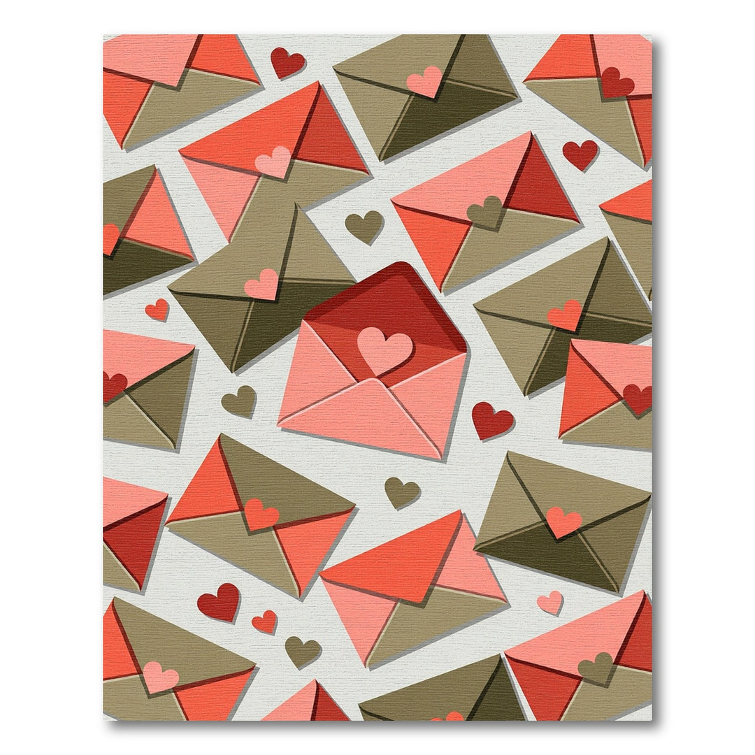 Envelopes Blush Coral Hearts Rug