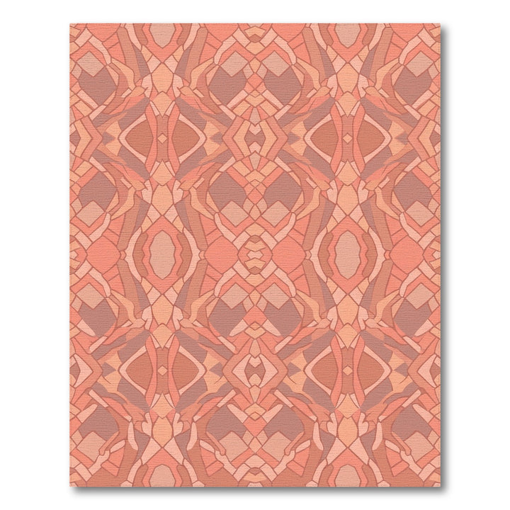 Coral Abstract Stained Glass Medallion Rug