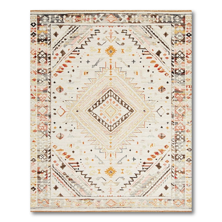 Geometric Beige and Neutral Southwestern Geometric Beige Area Rug