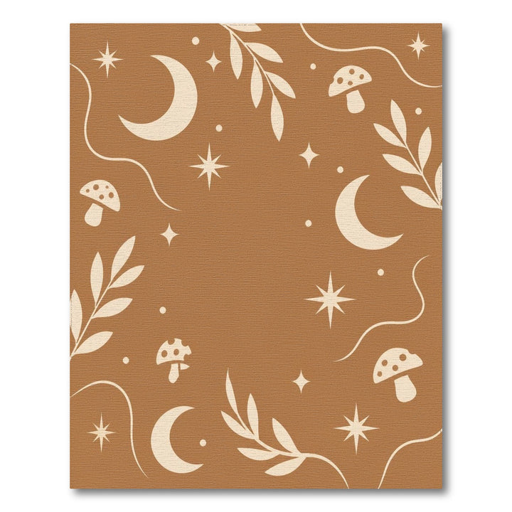 Boho Mushroom Moon Washable Area Rug