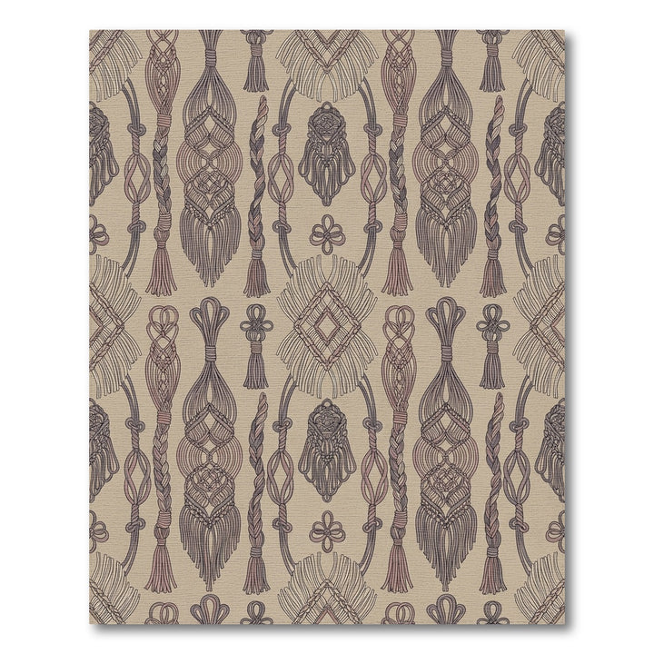 Neutral Macrame Knots And Fringes Rug