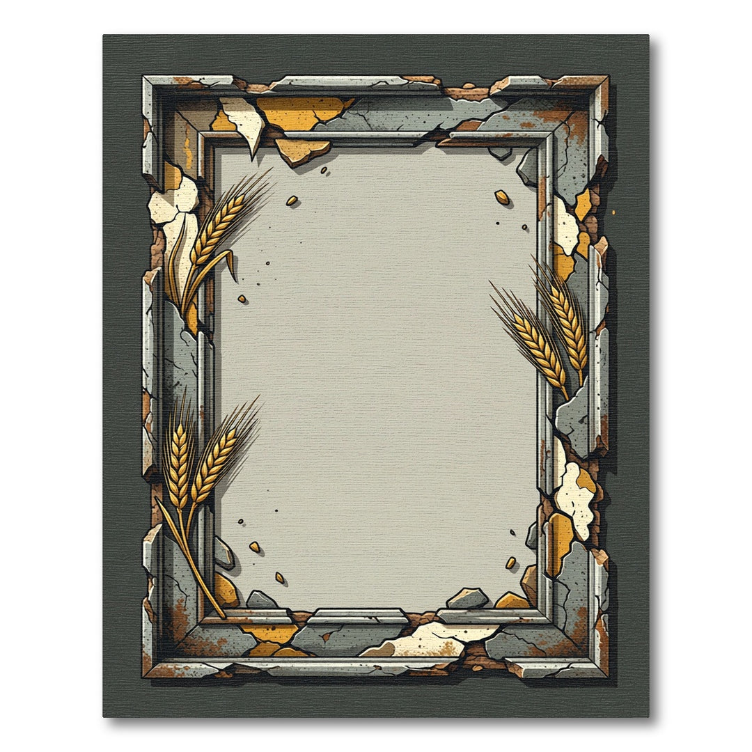 Cracked Frame Golden Wheat Rug