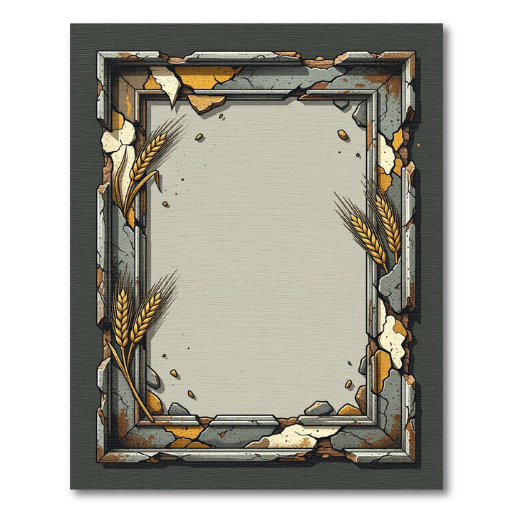 Cracked Frame Golden Wheat Rug