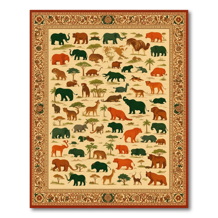 Heritage Tribal Safari Animals Area Rug