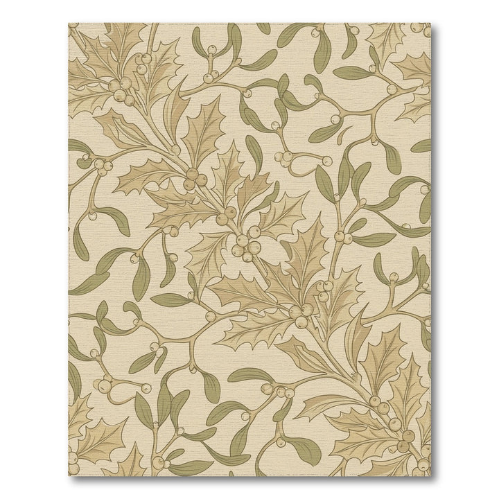 Vintage Holly Mistletoe Garland Rug